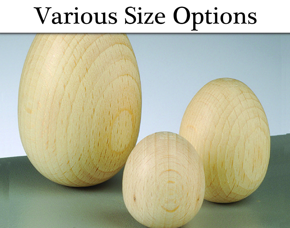 Untreated Solid Wooden Eggs to Decorate for Easter Crafts - Choice of Size