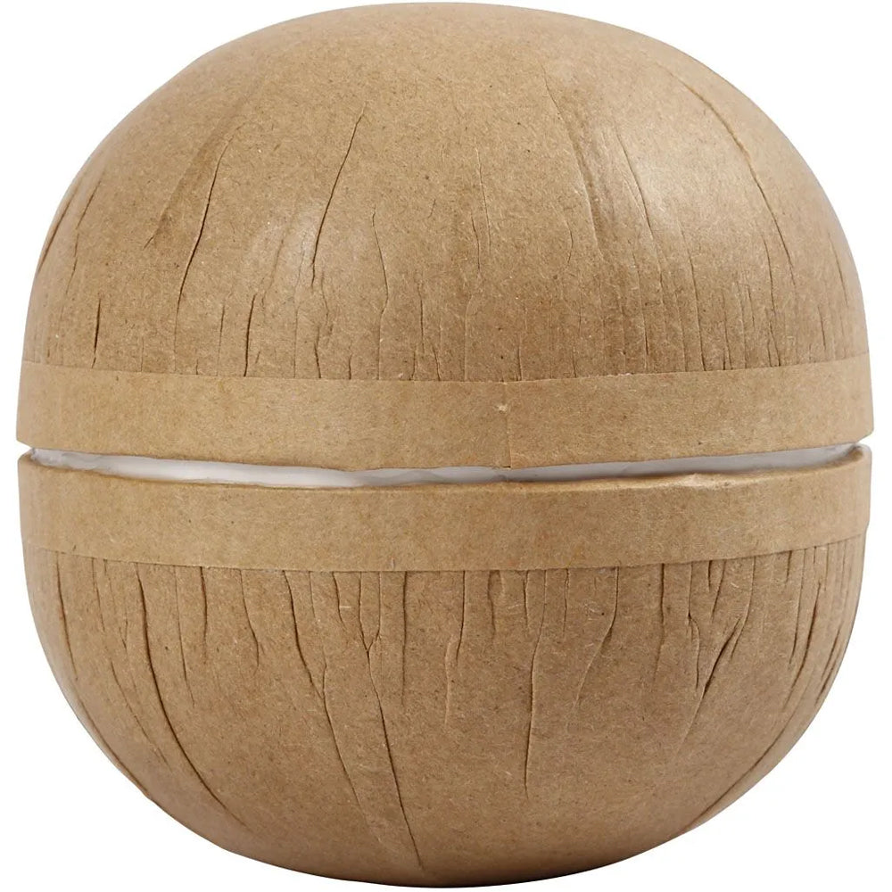 4Pk 8cm Paper Mache Two-Part Snowball Shaped Boxes For Decorating