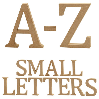 Small 8cm Wooden MDF Letters, Numbers & Symbols | Wood Shapes for Crafts