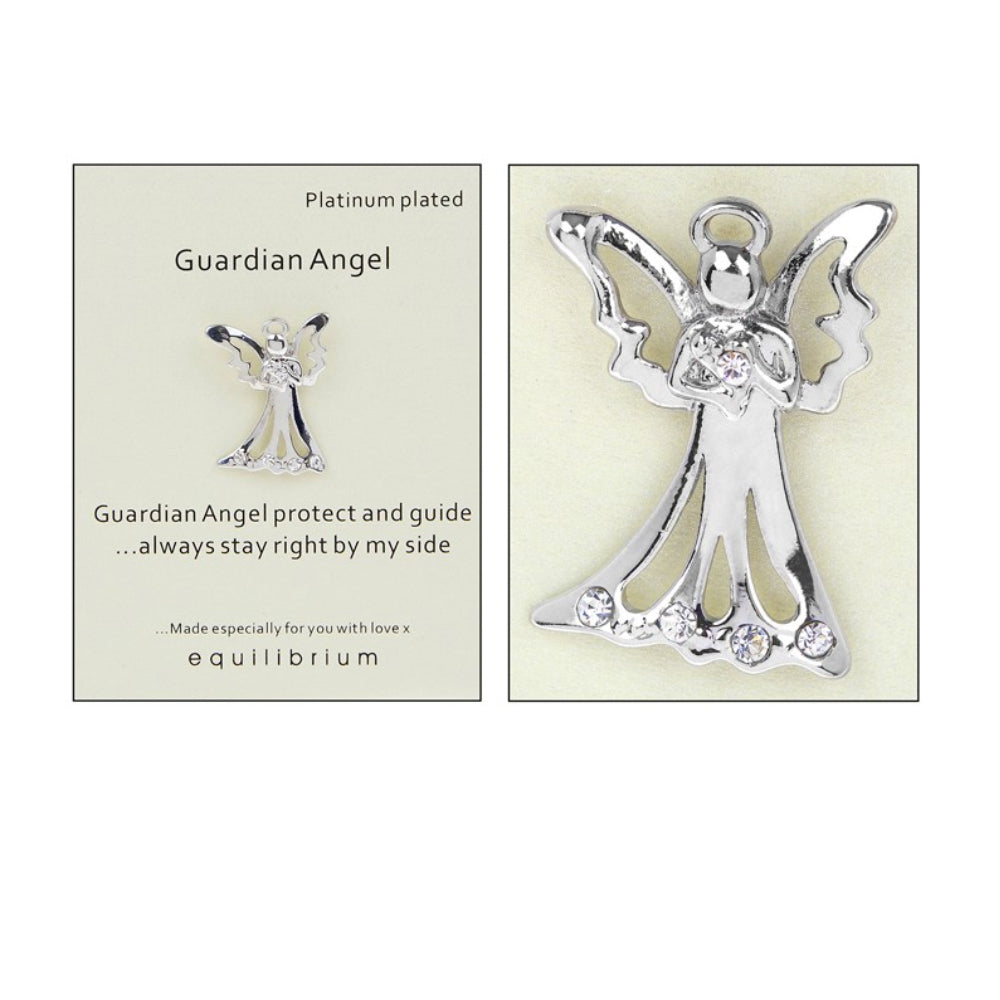 By My Side | Platinum Plated Guardian Angel Pin | Cracker Filler | Mini Gift