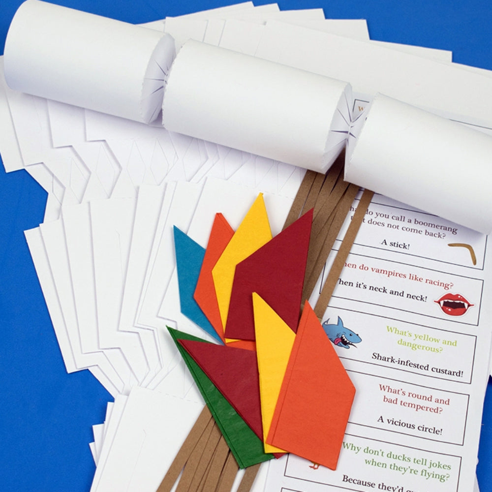 White Basic Make & Fill Your Own DIY Recyclable Christmas Cracker Craft Kits