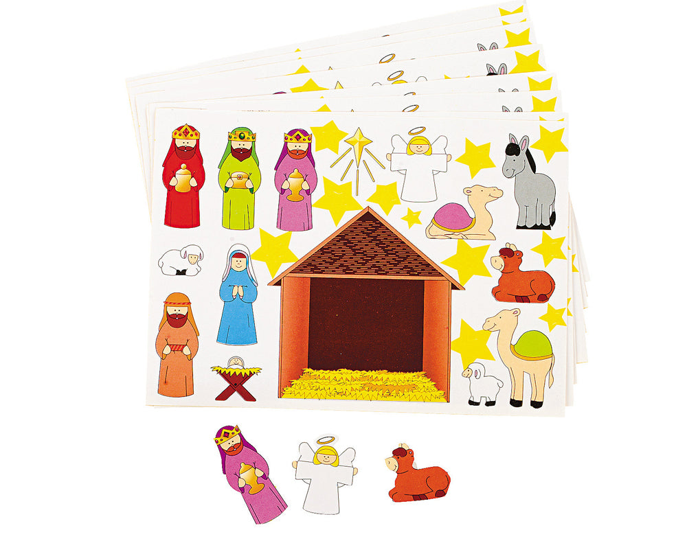 12 Christian Nativity Sticker Sheets for Kids Christmas Crafts