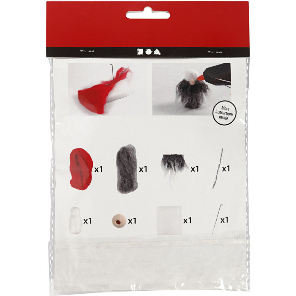 Christmas Gonk with Grey Beard Needle Felting Craft Kit | DIY Decoration