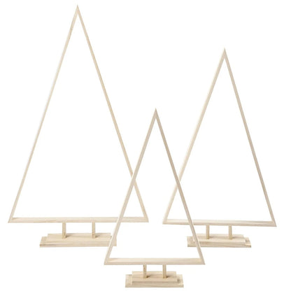 3 Giant Assorted Wooden Trees to Decorate for Christmas Crafts