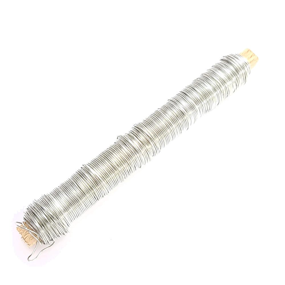 50m Silver Floristry Binding Wire