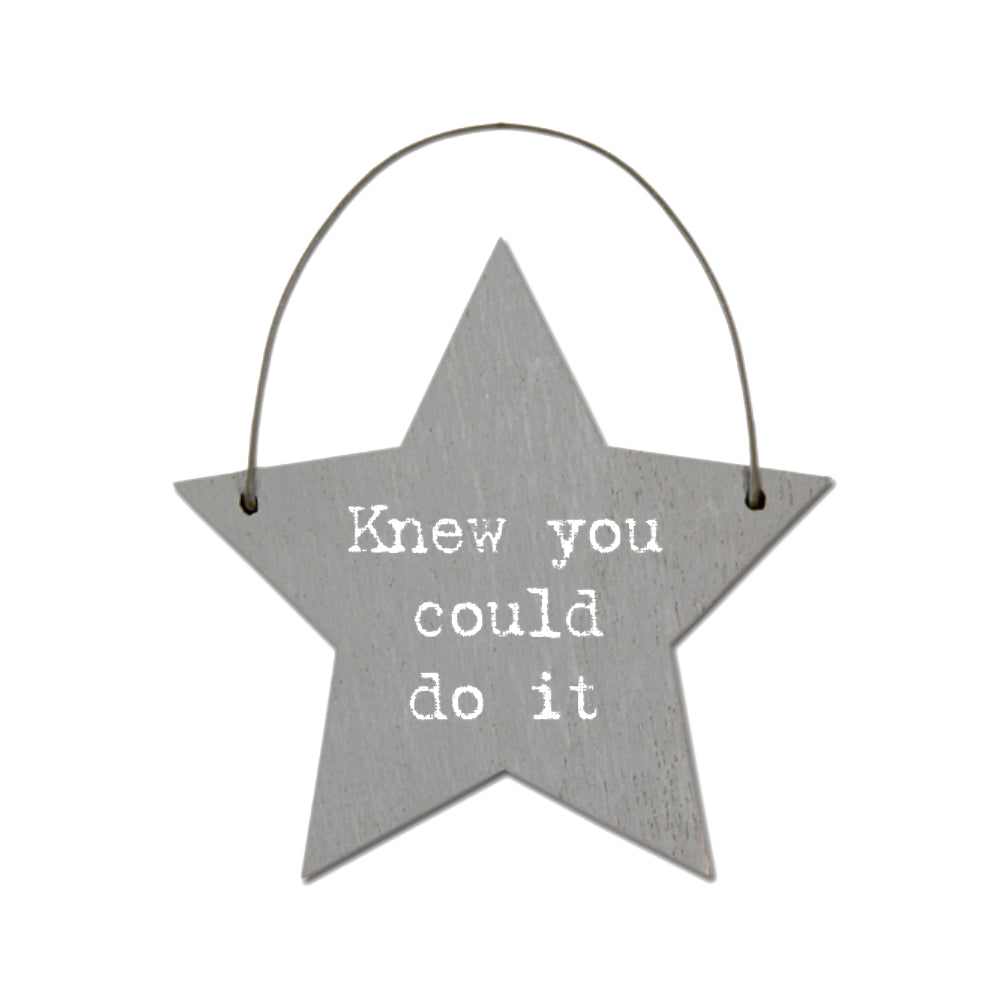 Knew You Could Do It - Mini Wooden Hanging Star | Cracker Filler | Mini Gift