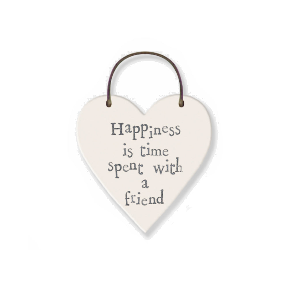 Happiness with a Friend - Mini Wooden Hanging Heart | Cracker Filler | Mini Gift