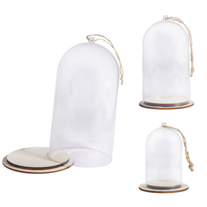 Plastic Bell Jar Cloche with Jute Cord for Crafts | Choice of Size