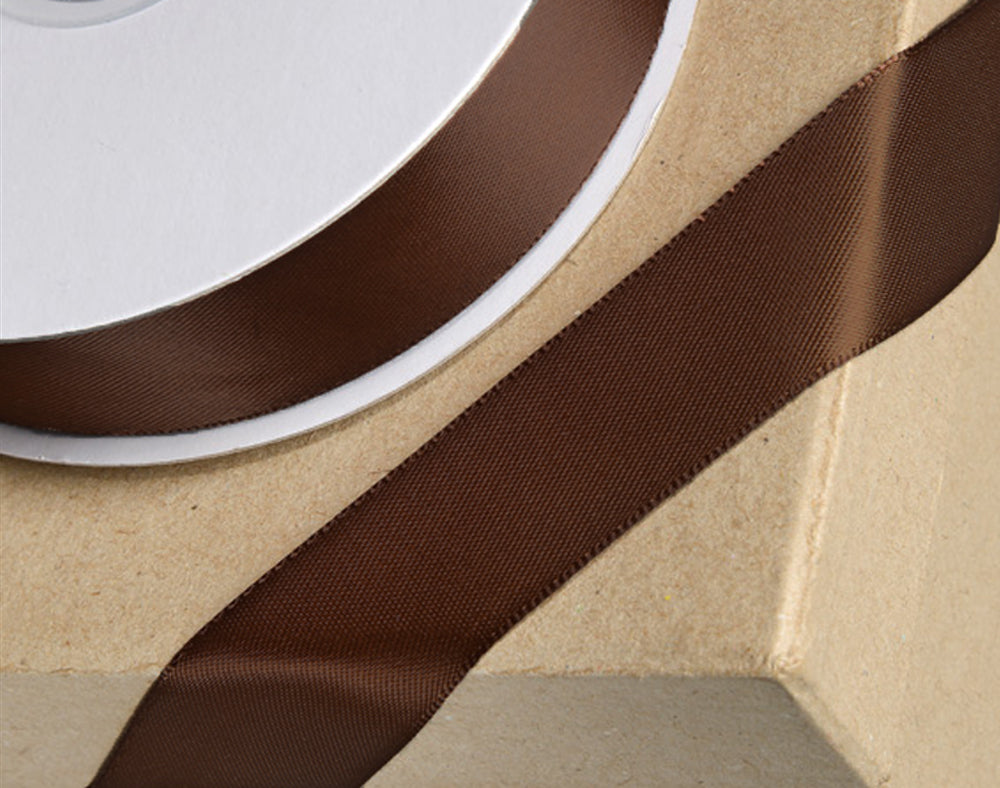 25m Chocolate Brown 23mm Wide Satin Ribbon for Crafts