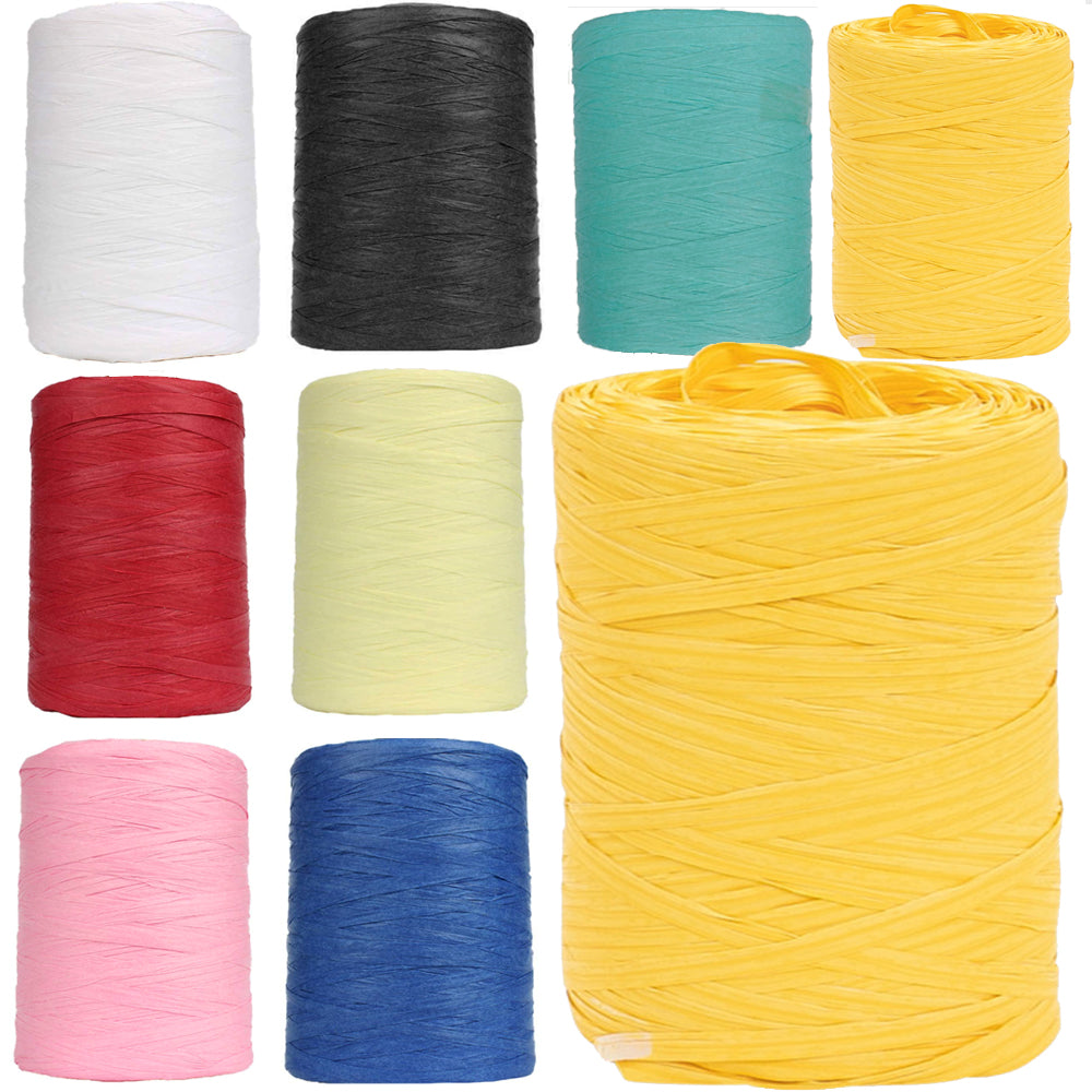 200m Jumbo Roll Paper Raffia Ribbon Recycleable & Biodegradable | Choice of Colours