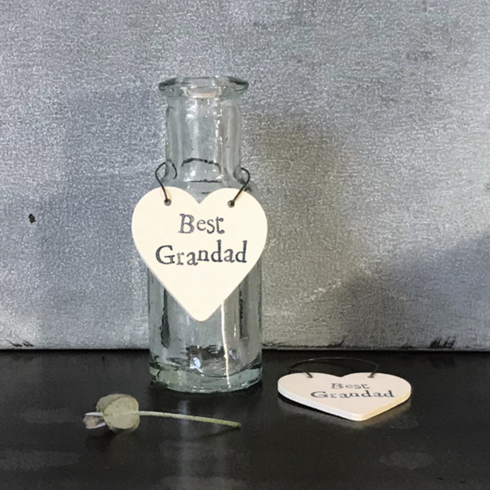 Best Grandad- Mini Wooden Hanging Heart | Cracker Filler | Mini Gift
