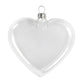 Fillable Clear Glass Baubles | Heart Shaped | 90mm | Box of 6 | Tree Decorations