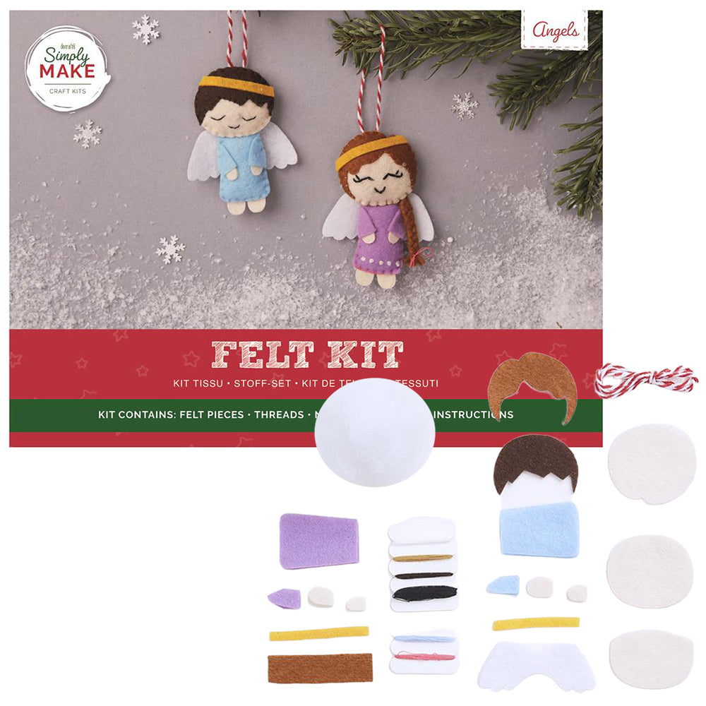 Make Your Own Hanging Christmas Angels | Felt Sewing Project | Craft Kit