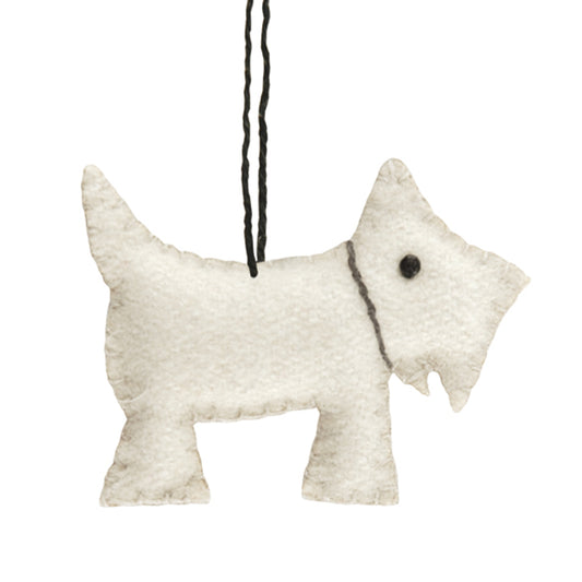 4cm White Felt Scottie Dog | Cracker Filler | Mini Gift