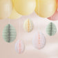 5 Hanging Paper Honeycomb Egg Decorations | 12 & 16cm