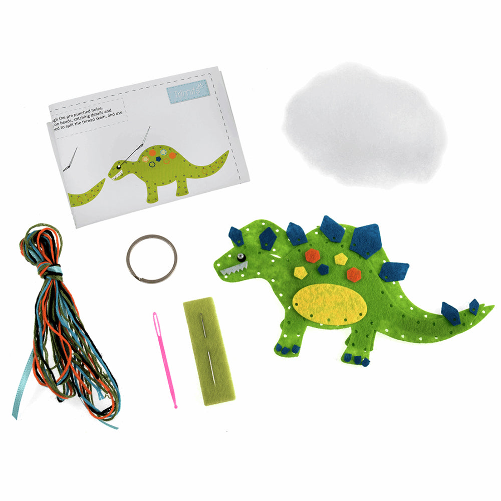 Sewing Kit to Make a Felt Dinosaur Decoration