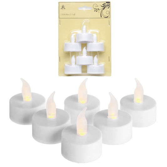 6 Bright LED Flickering Candle Tealights | Votive & Table Candles for Crafts