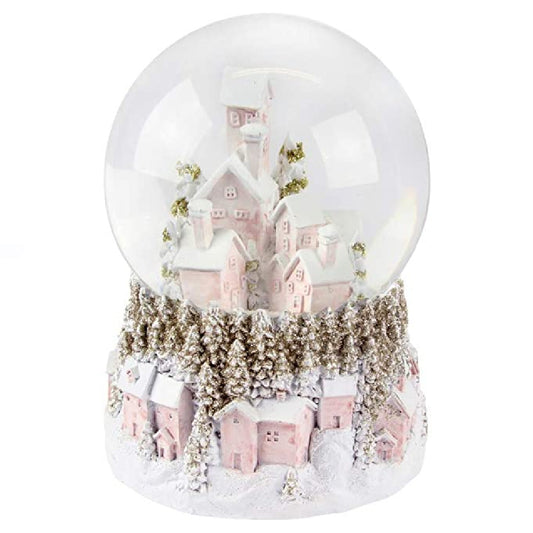 18cm Pastel Village Musical LED Light Up Snow Globe Christmas Decoration