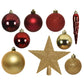 33 Piece Shatterproof Christmas Baubles | Red & Gold | Assorted Selection