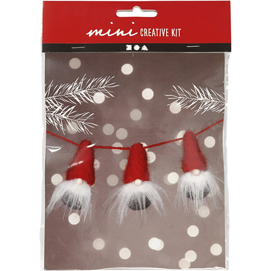 Christmas Gonks Mini Garland Needle Felting Craft Kit | DIY Decoration