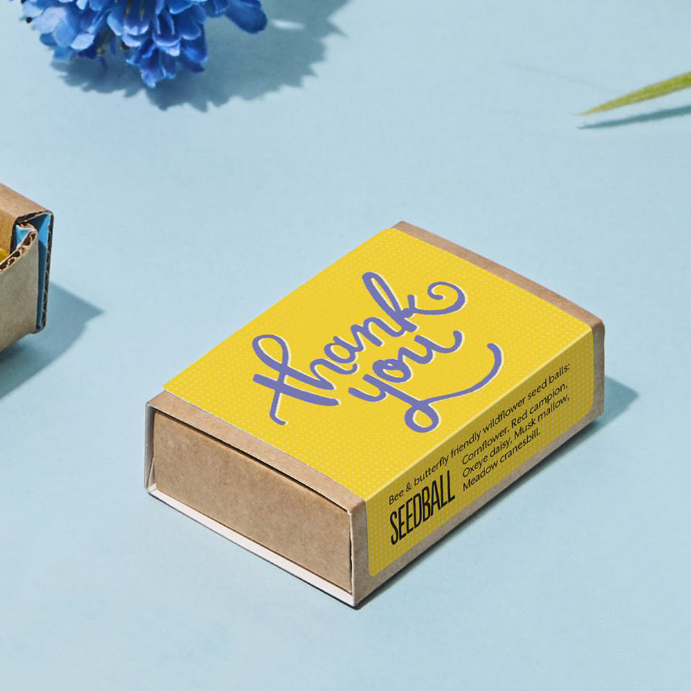 Thank You | Seed Bomb Matchbox | Cracker Filler | Mini Gift