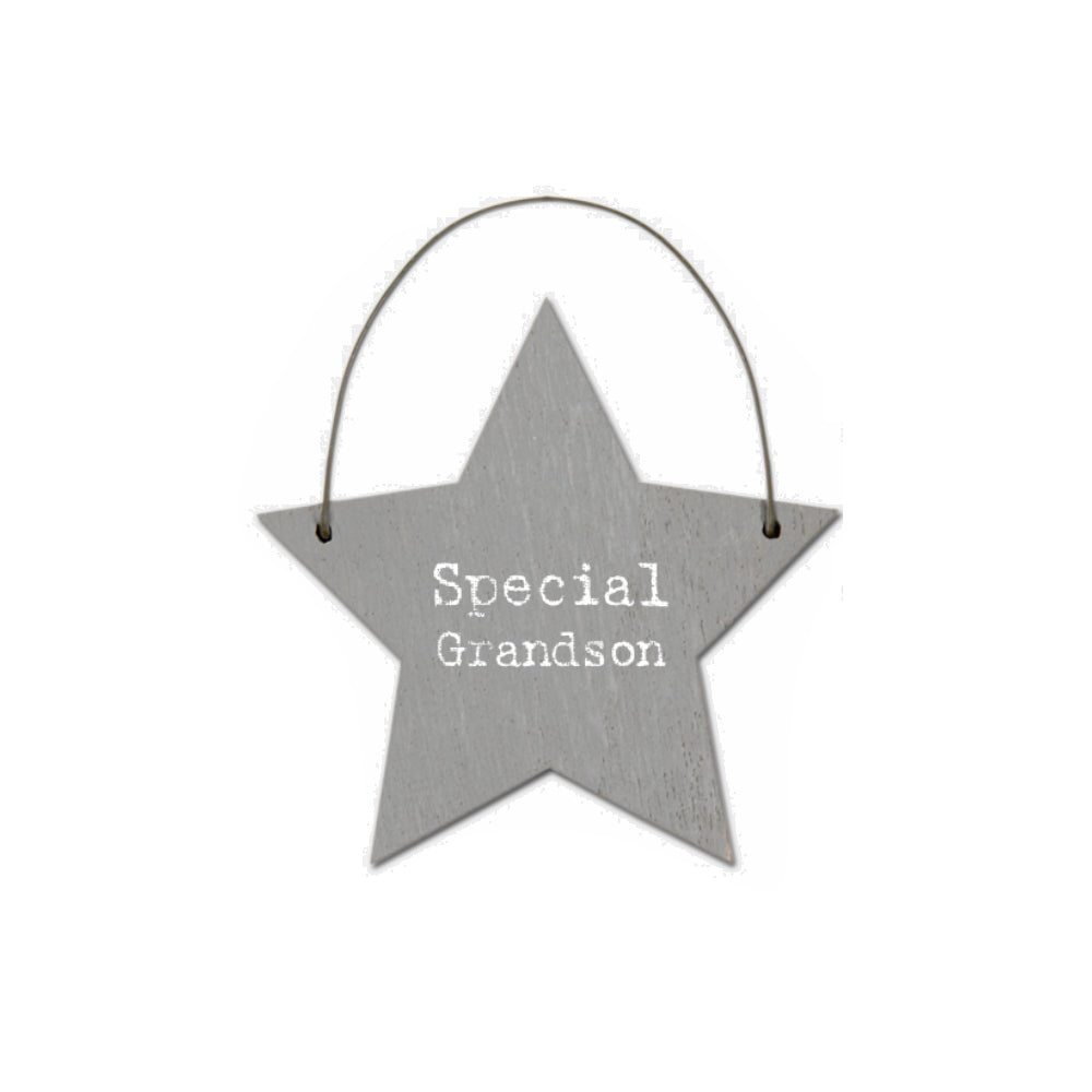 Special Grandson - Mini Wooden Hanging Star | Cracker Filler | Mini Gift