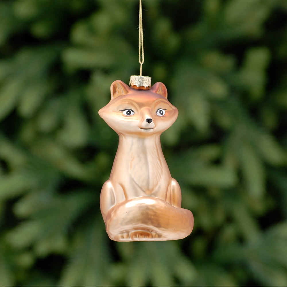 Gorgeous Brown Fox Christmas Tree Bauble | Best Quality Glass | Large 11cm