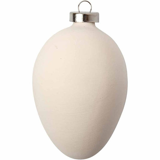 12 Ceramic 6cm Oval / Egg Bauble Ornaments to Decorate