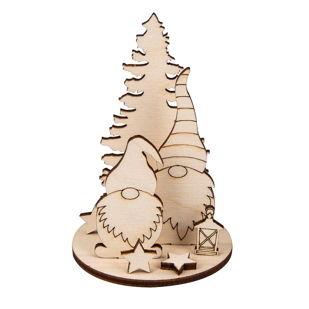 2Pk 8cm 3D Wooden Gonk Scenes | Adult Christmas Craft