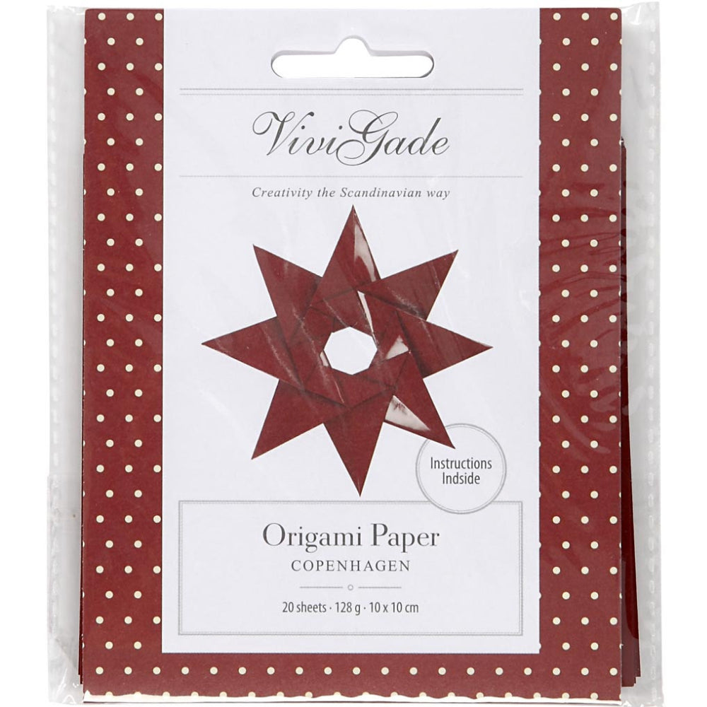 20 Red Double Side High Shine Origami Papers - 10cm