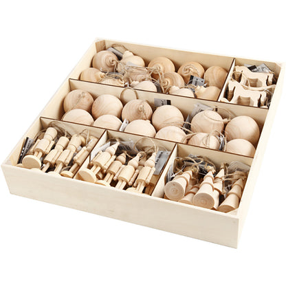 72 Wooden Christmas Ornaments | Tree Decorations | Baubles Craft Base