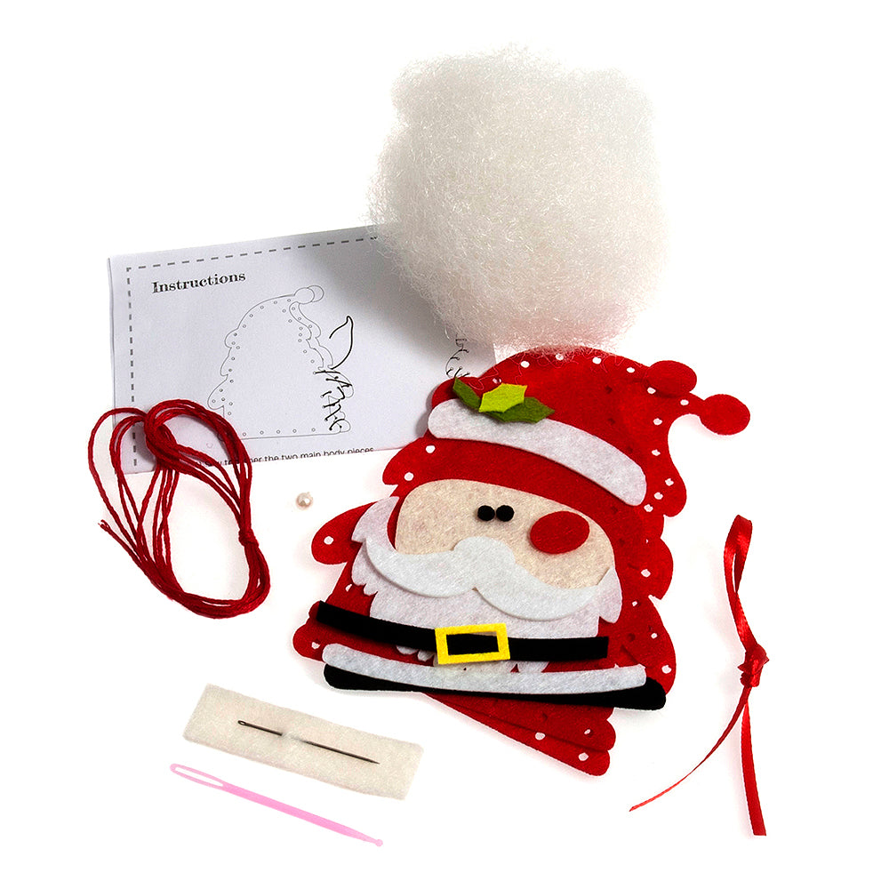 Sewing Kit to Make a Father Christmas Bauble Decoration