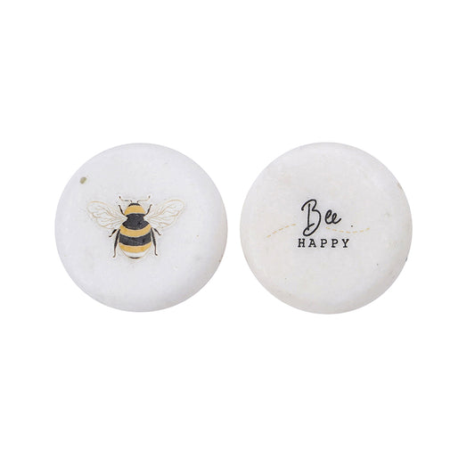 Bee Happy | 3cm Ceramic Pebble Keepsake | Cracker Filler | Mini Gift