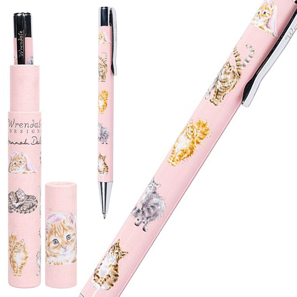 Wrendale Designs Cats Ballpoint Pen in Gift Tube | Cracker Filler | Mini Gift