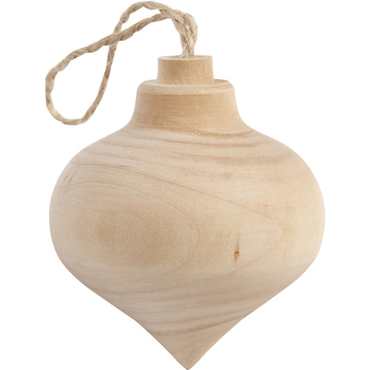 5.5cm Natural Wooden Onion Shape Christmas Tree Bauble to Decorate