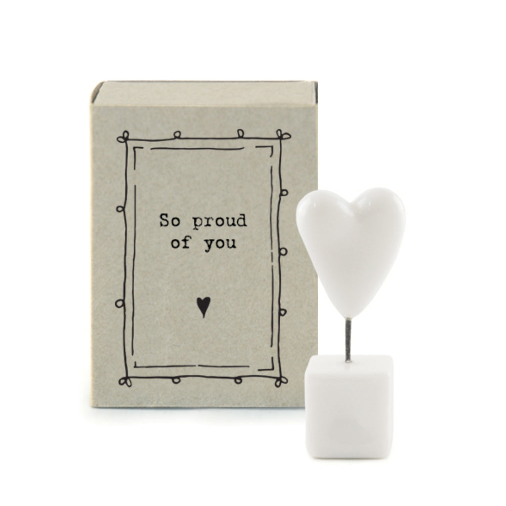 So Proud of You | Ceramic Heart on Stand | Cracker Filler | Mini Gift