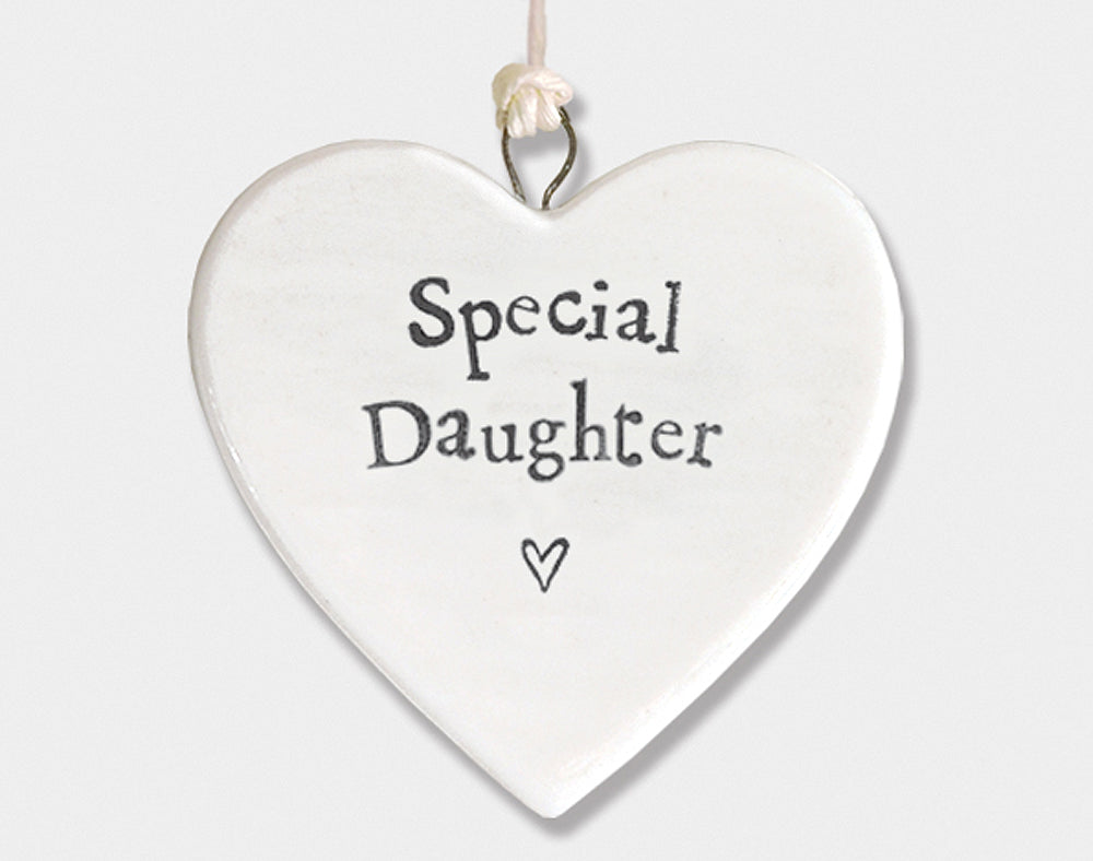 Special Daughter Hanging Porcelain Heart | Cracker Filler | Mini Gift
