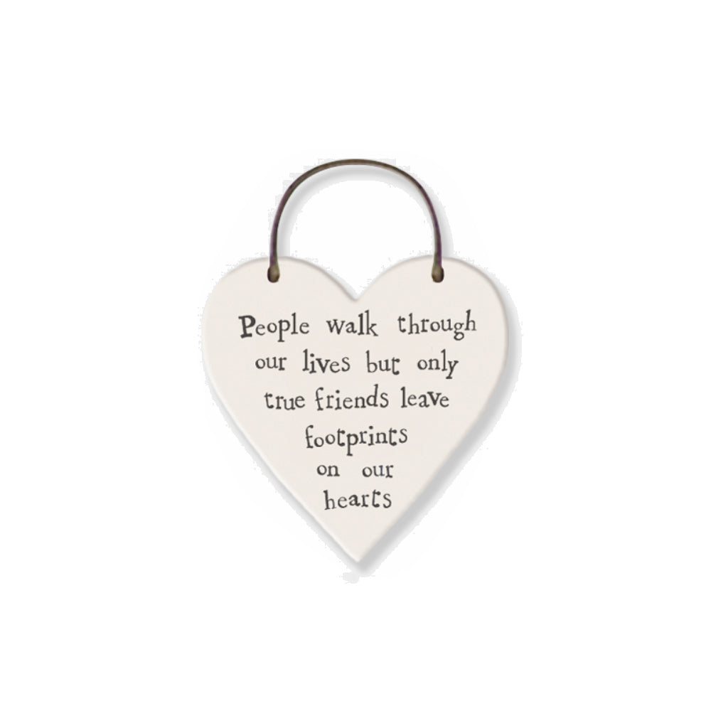 Friends Leave Footprints on Our Hearts - Mini Hanging Heart | Cracker Filler | Mini Gift