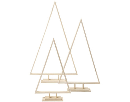 3 Giant Assorted Wooden Trees to Decorate for Christmas Crafts