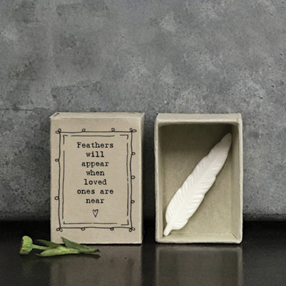 Feathers Will Appear When Loved Ones Are Near | Porcelain Feather | Cracker Gift