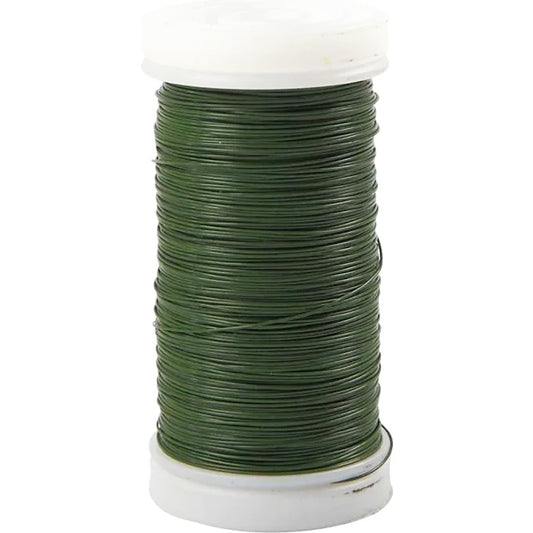 100g Reel Green Floristry Wire 0.31mm - Perfect for Binding