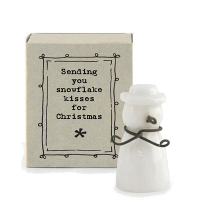Snowflake Kisses For Christmas | Porcelain Snowman | Cracker Filler Gift
