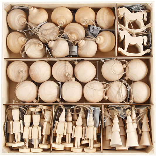 72 Wooden Christmas Ornaments | Tree Decorations | Baubles Craft Base