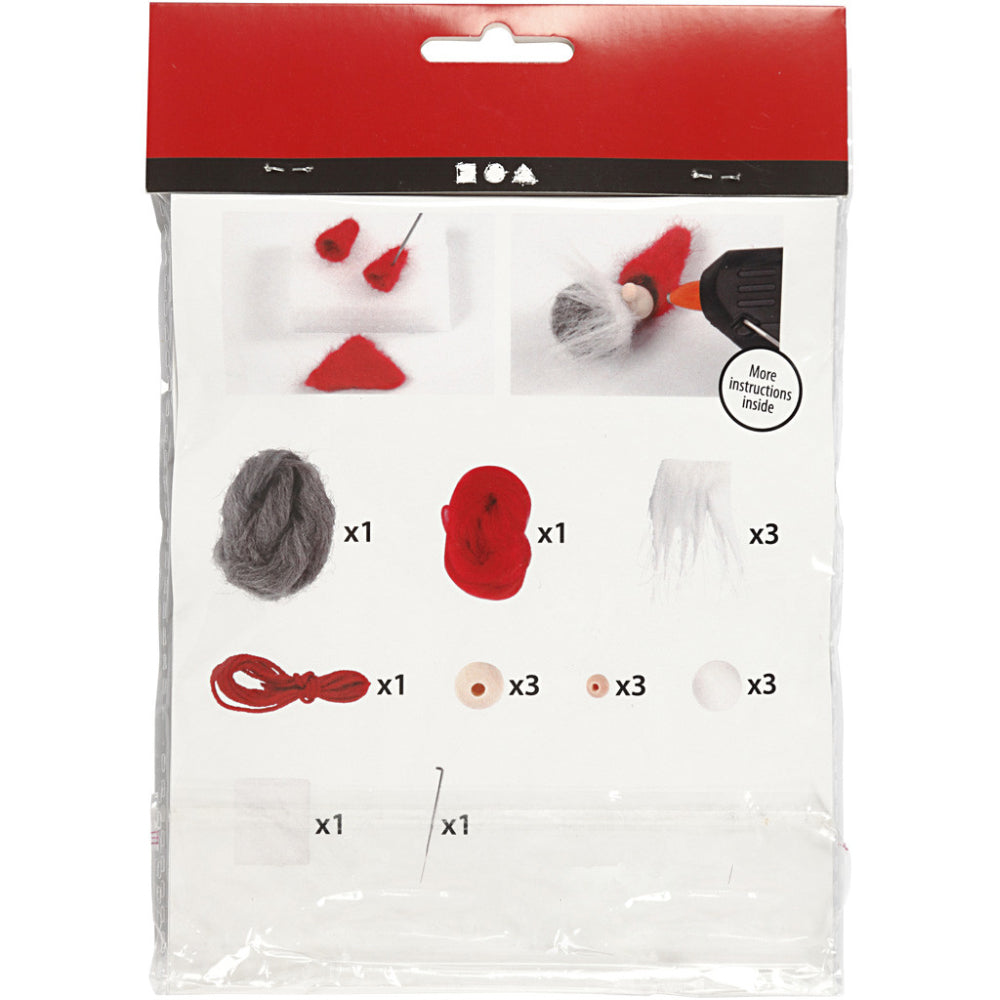 Christmas Gonks Mini Garland Needle Felting Craft Kit | DIY Decoration