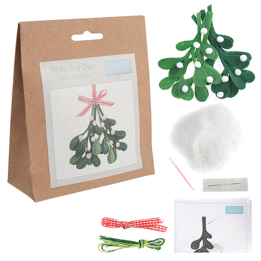 Felt Christmas Mistletoe Hanging Ornament Sewing Craft Kit | DIY Decoration