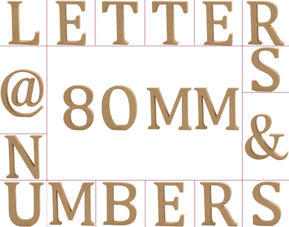 Small 8cm Wooden MDF Letters, Numbers & Symbols | Wood Shapes for Crafts