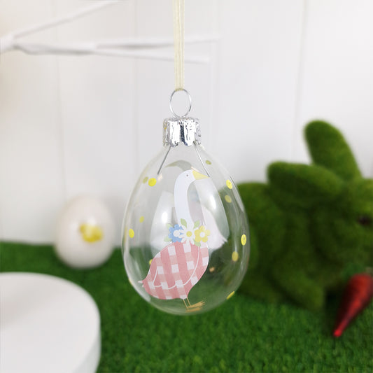 Pink Mother Goose Easter Tree Decoration | Best Quality Glass | Gisela Graham