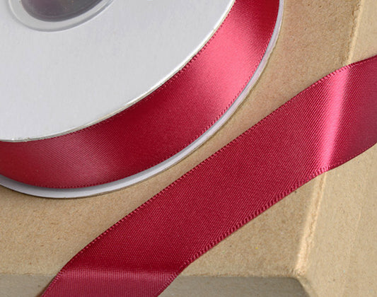 25m Burgundy 23mm Wide Satin Ribbon for Crafts