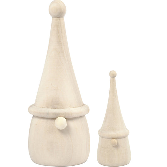 Wooden Christmas Gonk Shape to Decorate - Choice of Size