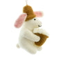 9cm Hand Felted Bunny & Daisies Easter Tree Decoration - Fairtrade Felt